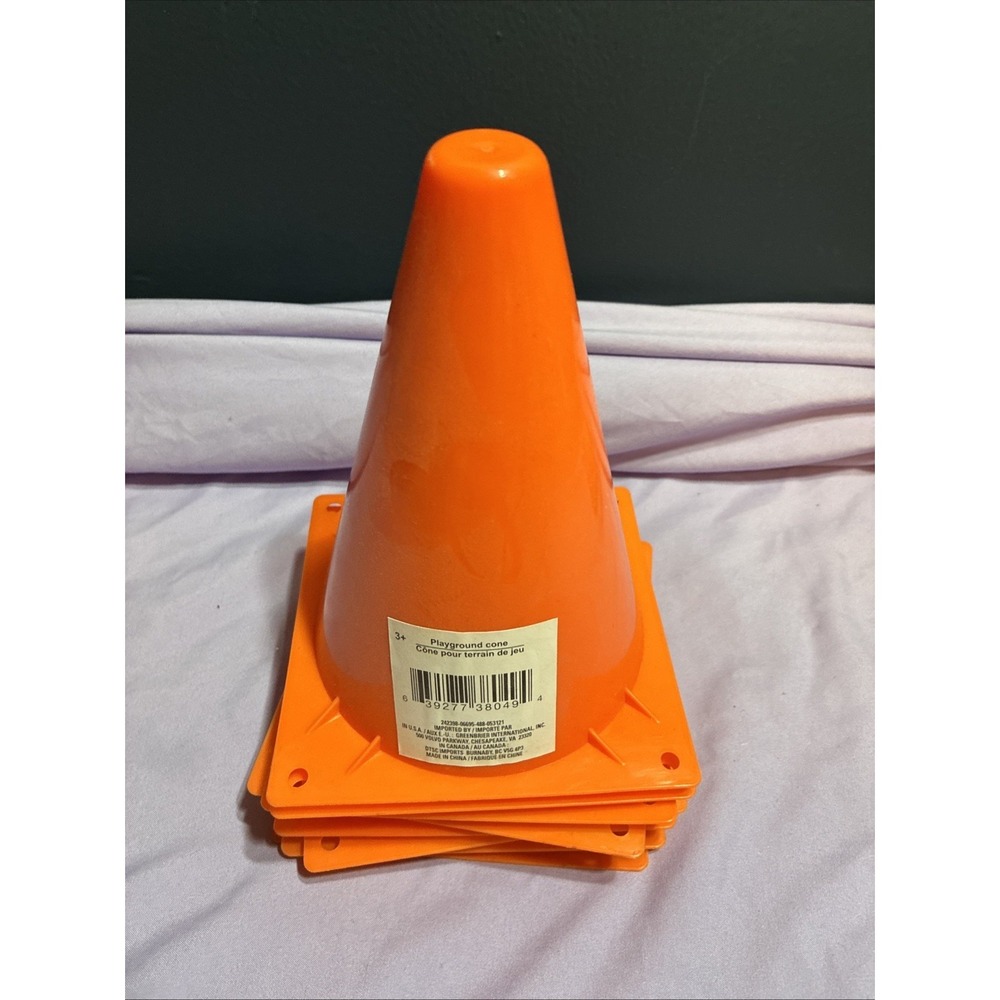 7" Tall ORANGE CONES Sports Training Safety Cone Qty 8